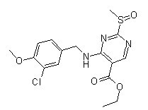 4-(3-chloro-4-MethoxybenzylaMino)-5-ethoxycarbonyl-2-MethylsulfinylpyriMidine